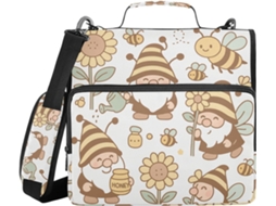 Pasta Com Zíper E Alça, Vários Bolsos, 3, 8cm 1, 5 Polegadas, 3 Estojos Em Formato De Sino, Pasta Material Escolar