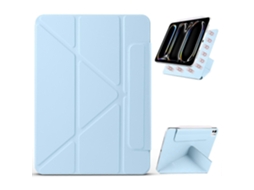 Capa Para Ipad Pro 13 Em Pc Couro Pu Com Suporte Origami E Ímã Azul Bebê Tuotuo (2024)
