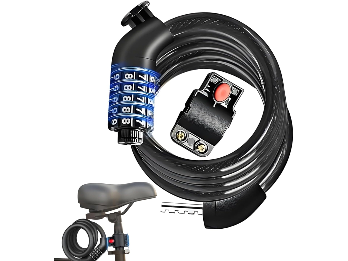 Cadeado Para Bicicleta, Combinação De 5 Dígitos, À Prova D Água E Reconfigurável, Ideal Para Viagens, Escola, Montanha E