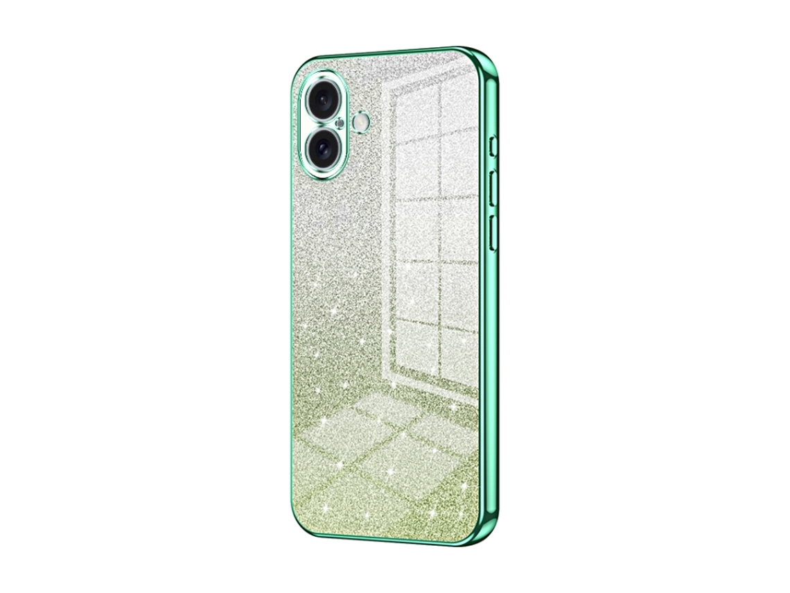 Capa Para Iphone 16 Plus - Glitter Degradê - Acabamento Eletroplaqueado