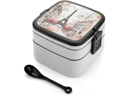 Marmita Bento Lancheira De Camada Dupla Com Colher E Alça, À Prova De Vazamentos, Tudo Em Um, Marmita Bento Para Adultos