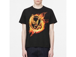 Rockinstone Hunger Games Movie Pin Black Adult T-shirt Size:l