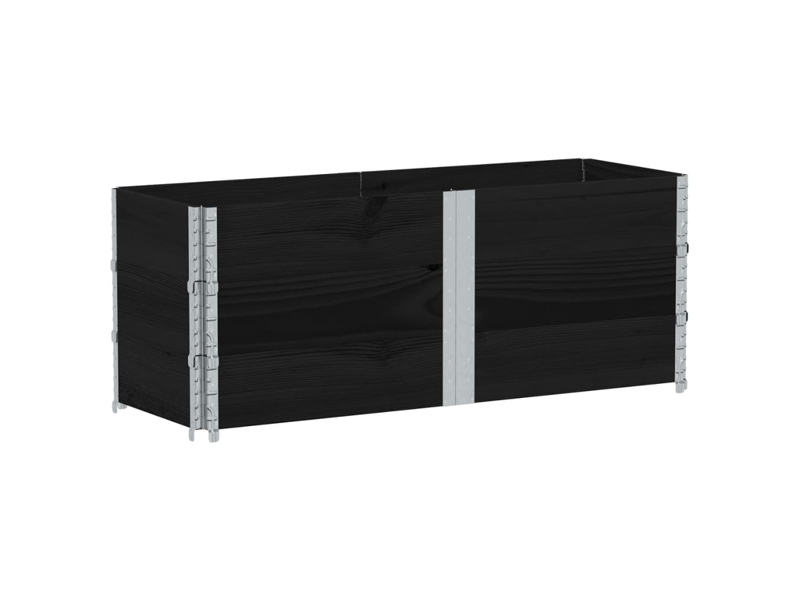 Pallet Collar, Pallet Collars Vidaxl Preto Madeira De Pinho (150 X 50 Cm)