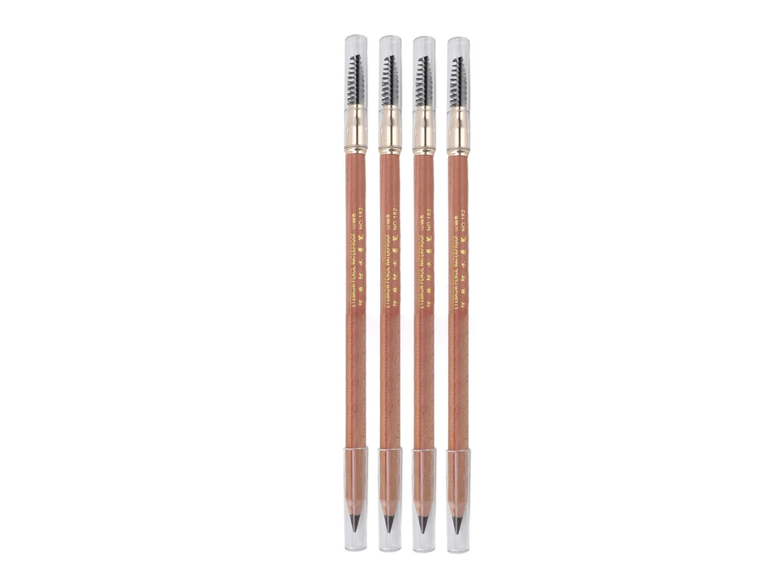 4pcs Lápiz De Cejas De Doble Cabeza Impermeable Para Uso Diario