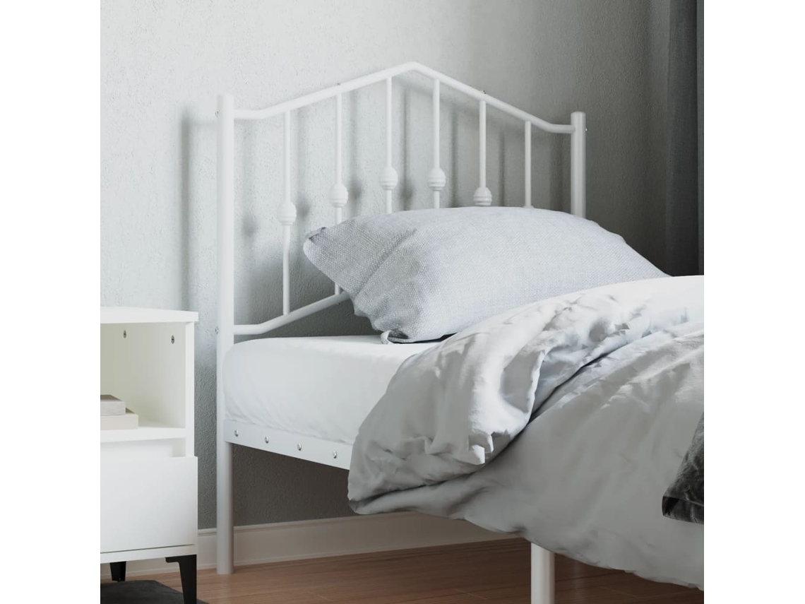 Vidaxl Cabeceira De Substituição 80 Cm Metal Branco