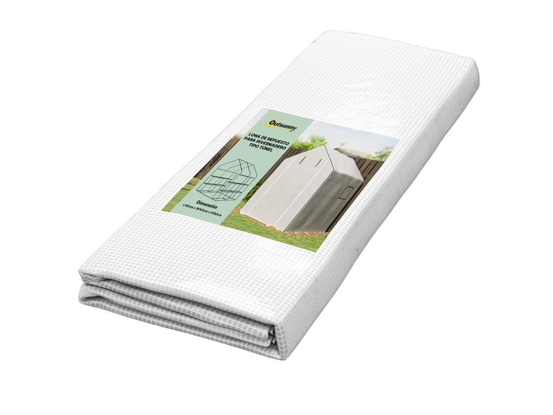 Cubierta Of Repuesto For Invernadero 140x143x190cm With Window Door Enrollable Anti - Uv For Plants Garden White