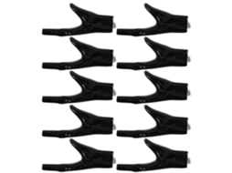 Pacote Com 10 Garras Jacaré Isoladas Para Cabos de Bateria Aço e Pvc, Com Plugue.