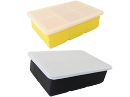 Moldes De Gelo Reutilizáveis Flexíveis Para Bebidas Frias, Café Gelado E Congelar Sopas, Caldos E Bebidas Preto*amarelo