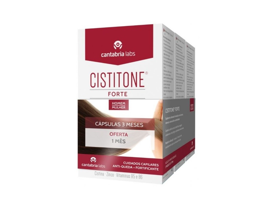 Suplemento Cabelo e Unhas CISTITONE FORTE Revitalizante do Cabelo e das Unhas 3x60unid