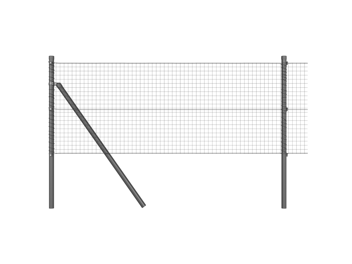 Conjunto 1 Poste De Cerca Vidaxl Cinzento Aço (100 X 0,6 M)