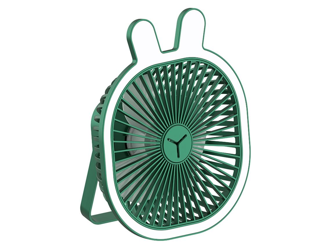 Ventilador de Mesa Primerox Mini Portátil com Luz, 3 Velocidades, Repelente de Mosquitos, Verde