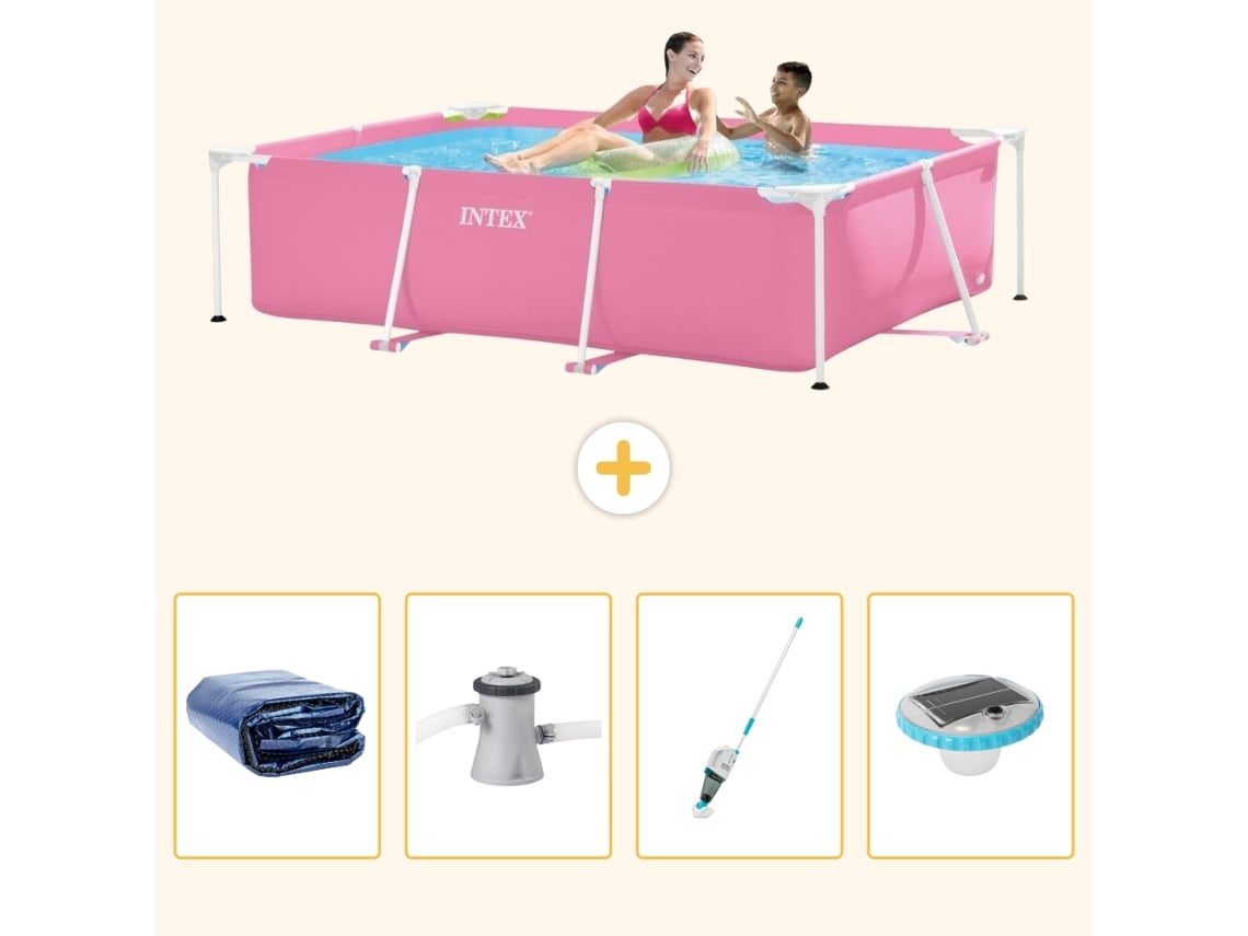 Intex Piscina Com Estrutura Retangular - 220x150x60 Cm - 7-peças S81
