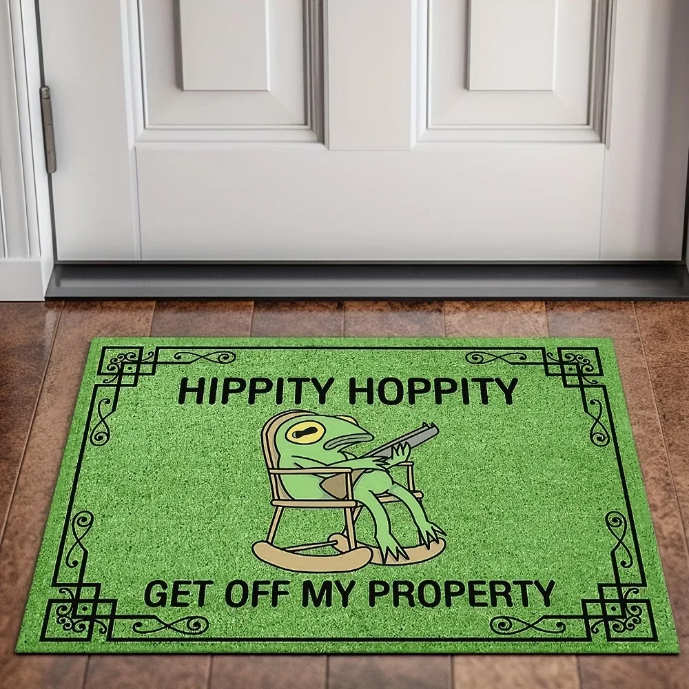 Tapete (60x90cm) Com Estampa De Sapo Verde, Ideal Para Hall De Entrada.