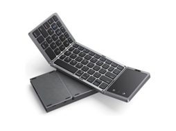 Teclado Bluetooth Dobrável (preto/cinza), Recarregável, Portátil, 63 Teclas, Modelo Padrão