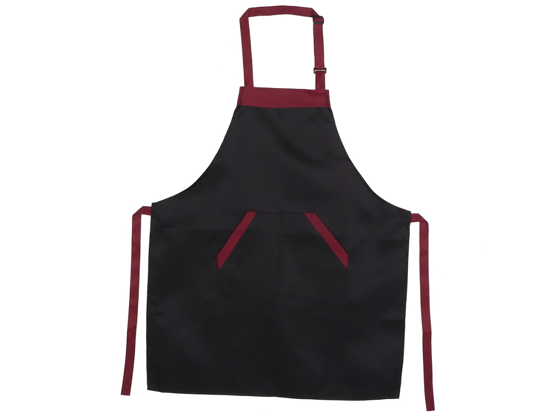 Avental de Cozinha à Prova D'água com Bolso, 77x62cm, Preto | S/MARCA