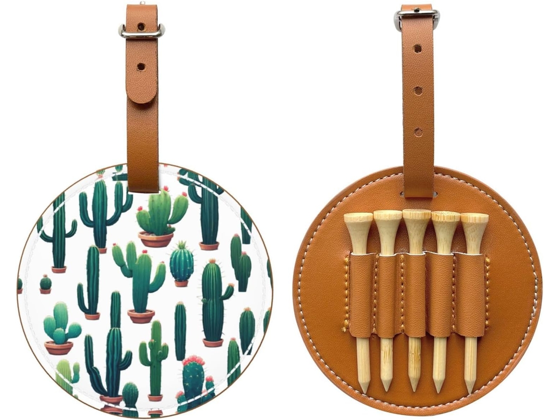 Bolsa para Tees de Golfe Cactus Community, Preta Fácil de Transportar e Mais Eficiente para Jogar Golfe.