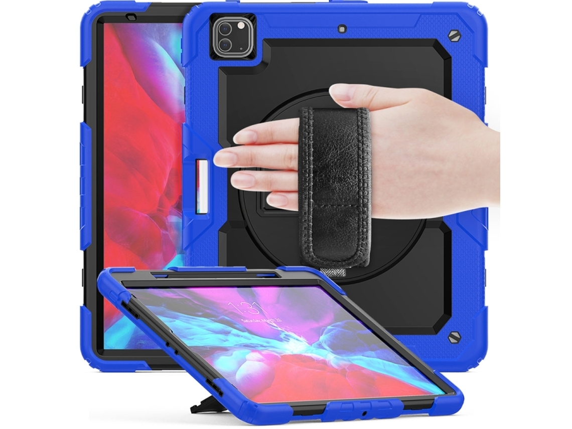 Capa Para Ipad Pro 13 2025/2024 13 Polegadas À Prova De Choque,com Suporte E Alça De Ombropreta + Azul Escuro
