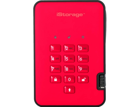 Disco HDD externo ISTORAGE diskAshur 2 Vermelho 2 TB (Vermelho - 2 TB - USB 3.1)