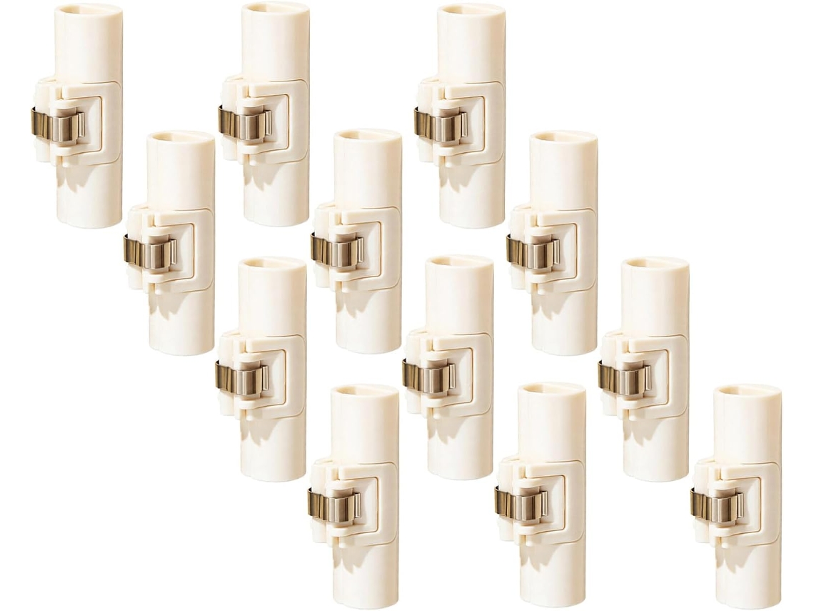 Tehaux Conjunto De 12-prendedores Edredom E Lençol Em Abs Branco, Reutilizáveis E Duráveis Para Uso Doméstico Na Cama