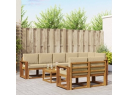 Vidaxl Conjunto De Sofás Para Exterior 9 Unid. Natural E Bege