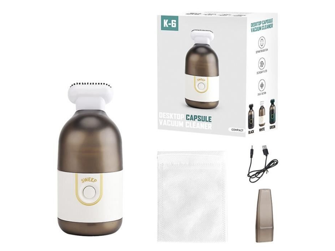 Aspirador de Pó Portátil Mini Aspirador de Pó Portátil Sem Fio de Mesa Aspirador de Pó Portátil para Escritório Carro Branco E4349