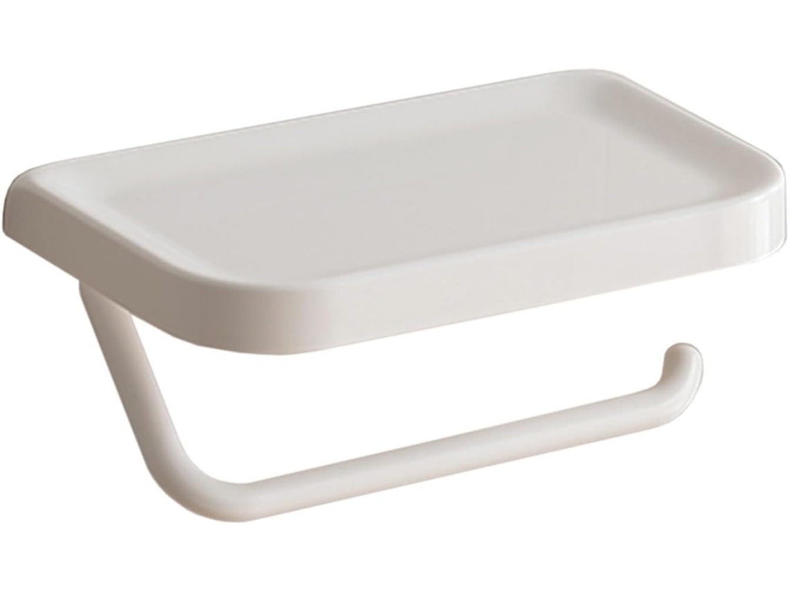 Suporte De Papel Higiênico Parede, Porta Papel Higiênico Com Prateleira, Autoadesivo Para Montagem Na Parede, Branco