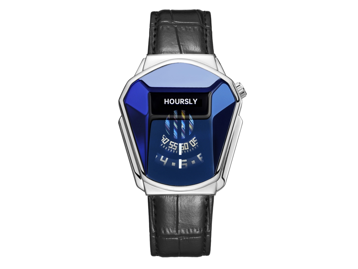 Relógio de Quartzo Masculino MDUG (pulseira de Couro Branca e Azul)