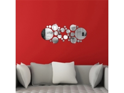 30 peças de espelhos redondos removíveis para decoração de paredes no quarto, casa de banho e sala LAXISCREED
