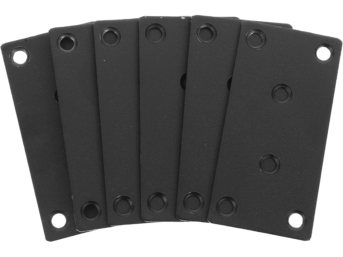 Suportes Retos Para Reparo E Fixação Segura Com Parafusos, Conjunto De 6 Suportes Pretos Em Aço Inoxidável Para Móveis