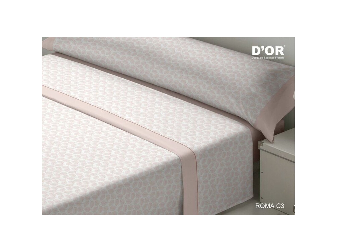 Conjunto De Lençol Dor Roma Algodão Rosa (105x200)