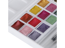 Set De Pintura Acuarela 24 Colores Perla Com Caixa Para Casa E Exterior, Pigmentos Brilhantes