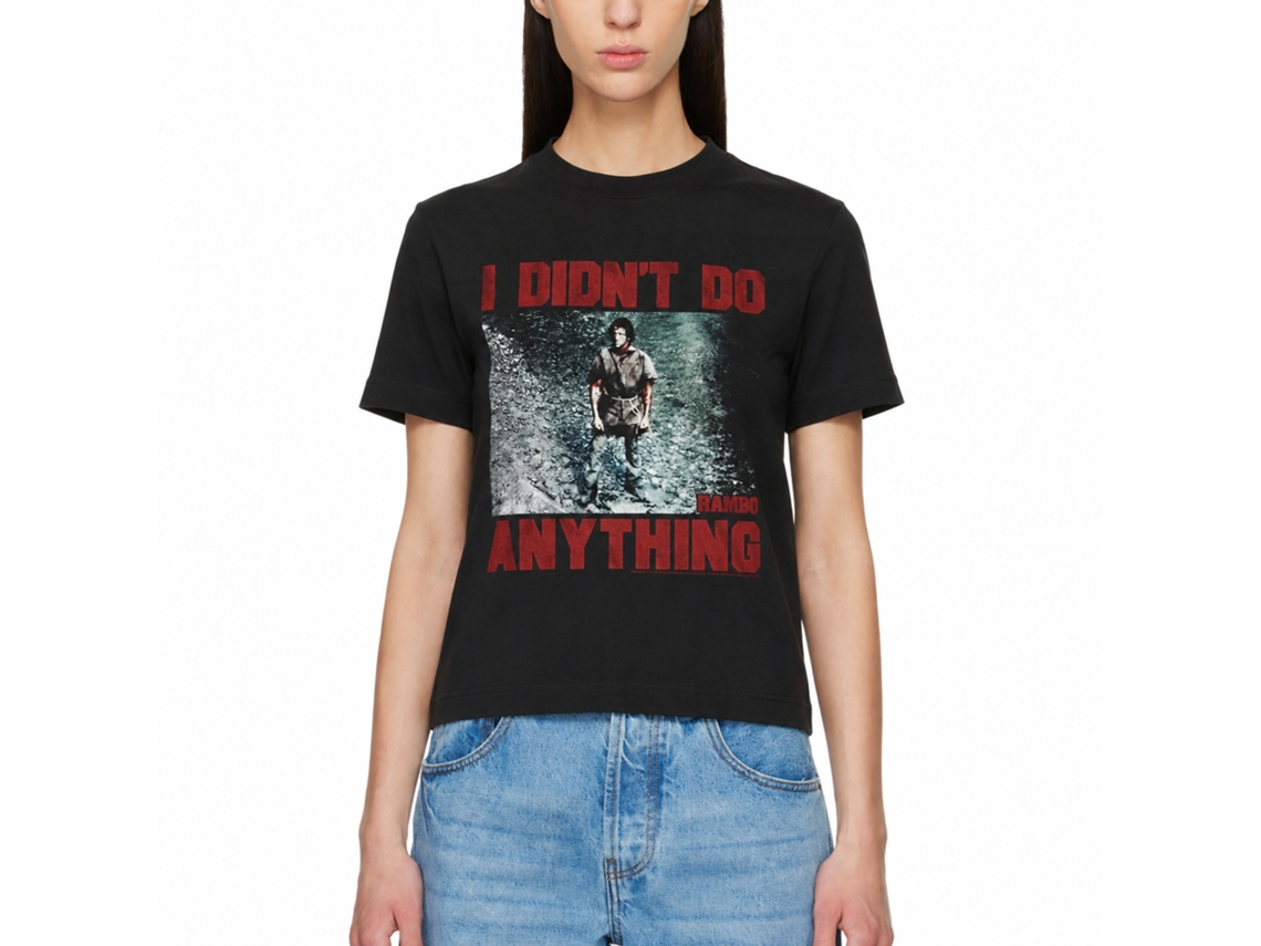 Rockinstone Rambo Movie Didnt Do Black Adult T-shirt Size:l