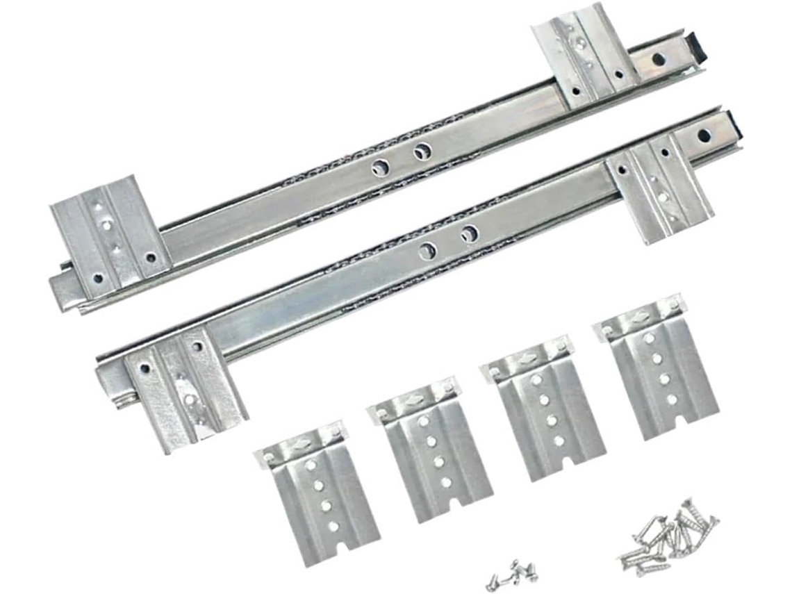 1par De Corrediças Telescópicas Com Rolamentos Esferas Para Gavetas Prateadas, 27mm 1, 06 Polegadas