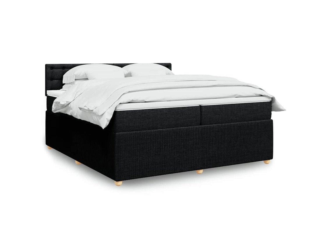 Vidaxl Cama Com Molas/colchão 200x200 Cm Tecido Preto
