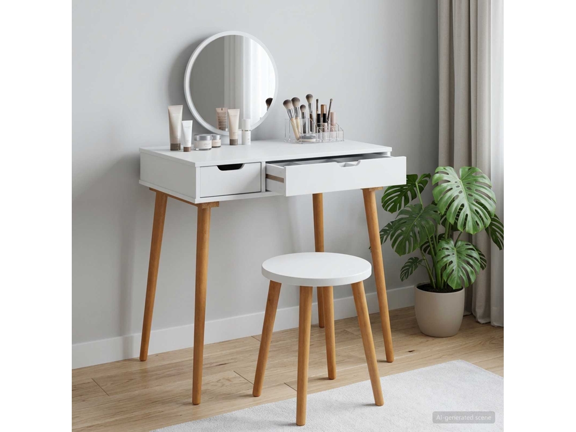 Vidaxl Mesa De Vestir Fauske Branco 76 X 50 X 78 Cm