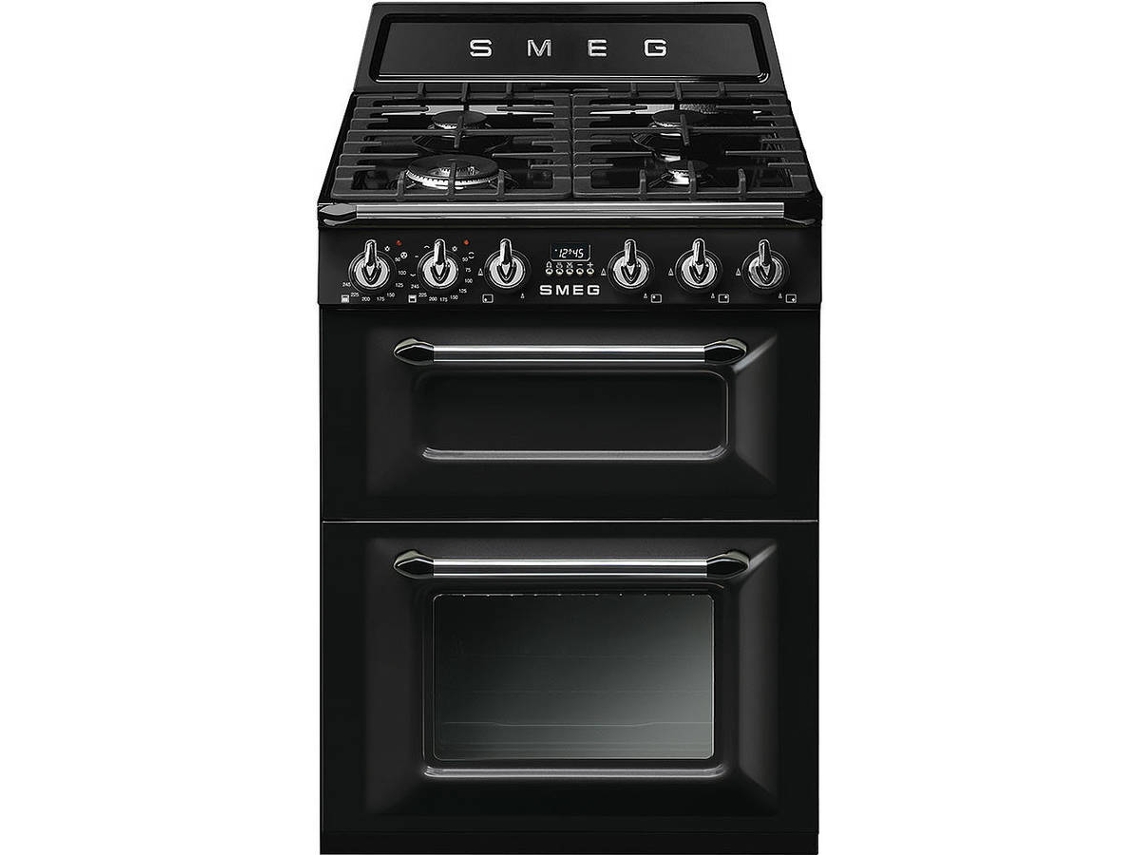 Fogão SMEG TR62BL (96 L - Elétrico e Gás Natural - Preto)