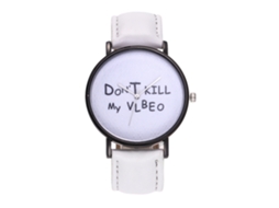 Reloj De Cuarzo Unisex Con Correa De Cuero Pu De Letras Zhoulianfa (blanco)