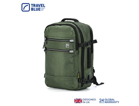 Mochila Journey Verde Escuro De Viagem Com Compartimento Para Sapatos, Bolso Para Notebook 31lt Travel Blue
