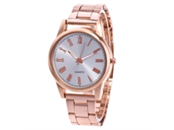 Relógio de quartzo unissex elegante, presente moderno e casual (ouro rosa)