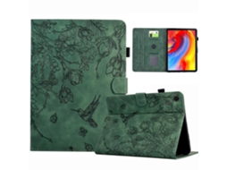 Capa de couro inteligente com estampa de flores e pássaros Webake para tablet