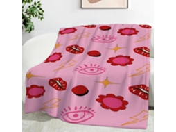 Manta com Estampa de Lábios 100x130 Cm Multifuncional Macia e Aconchegante em Flanela Ideal para Cama Escritór