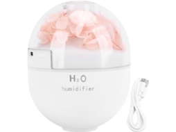 Umidificador Usb Mini Com Flores Preservadas, Luz Noturna Suave