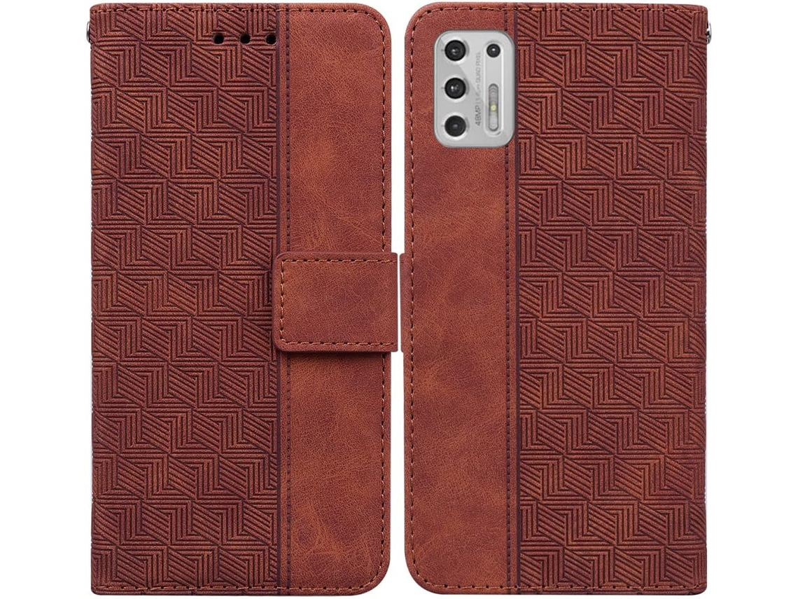 Caneta Stylus Padrão Geométrico para Motorola Moto G Stylus 4G 2021 HONGWE. Pele Sintética Magnética Multicor