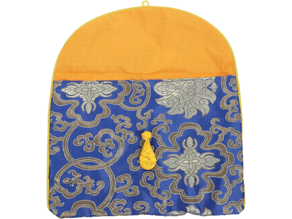 Bolsa Organizadora Clispeed Azul Brocada Para Escrituras Budistas, Com Fecho Fácil, Ideal Para Organizar Livros E Textos