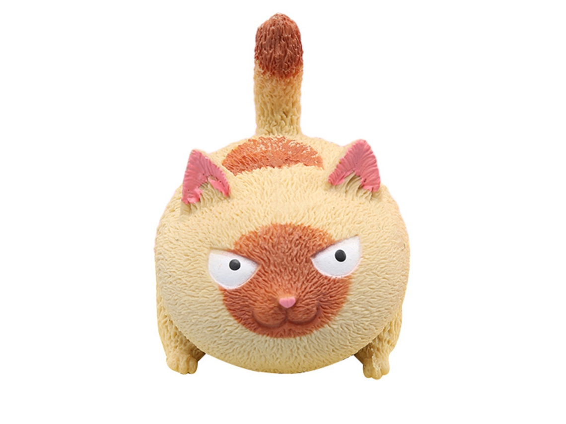 Mali bola Antiestresse Forma de Gato Amarela Brinquedo Sensorial Squeezy para Crianças e Adultos