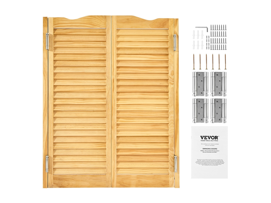Portas Giratórias De 805 X 28 X 1060 Mm Com Arco Superior, Cor Madeira Vevor