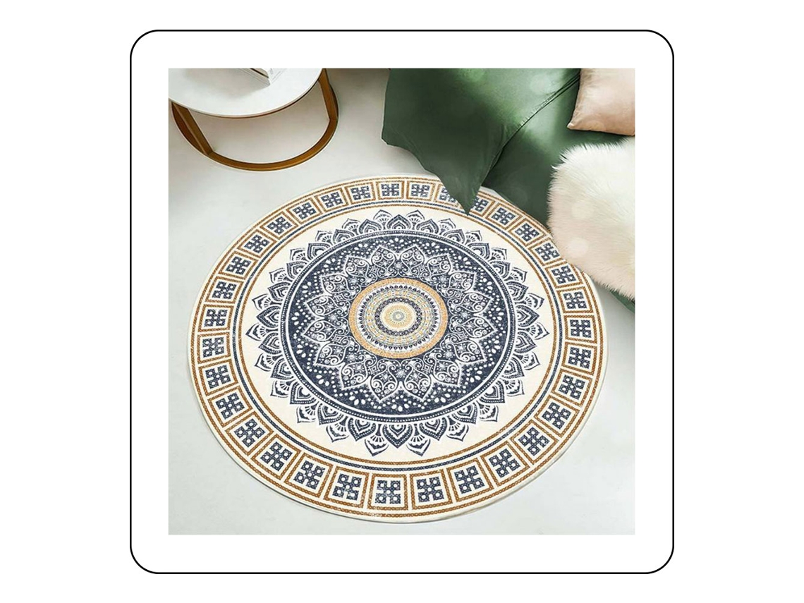 VYLARA Tapete Redondo Fofo Lavável, Antiderrapante Para Sala Ou Quarto, Ideal Como Carpete Decorativo
