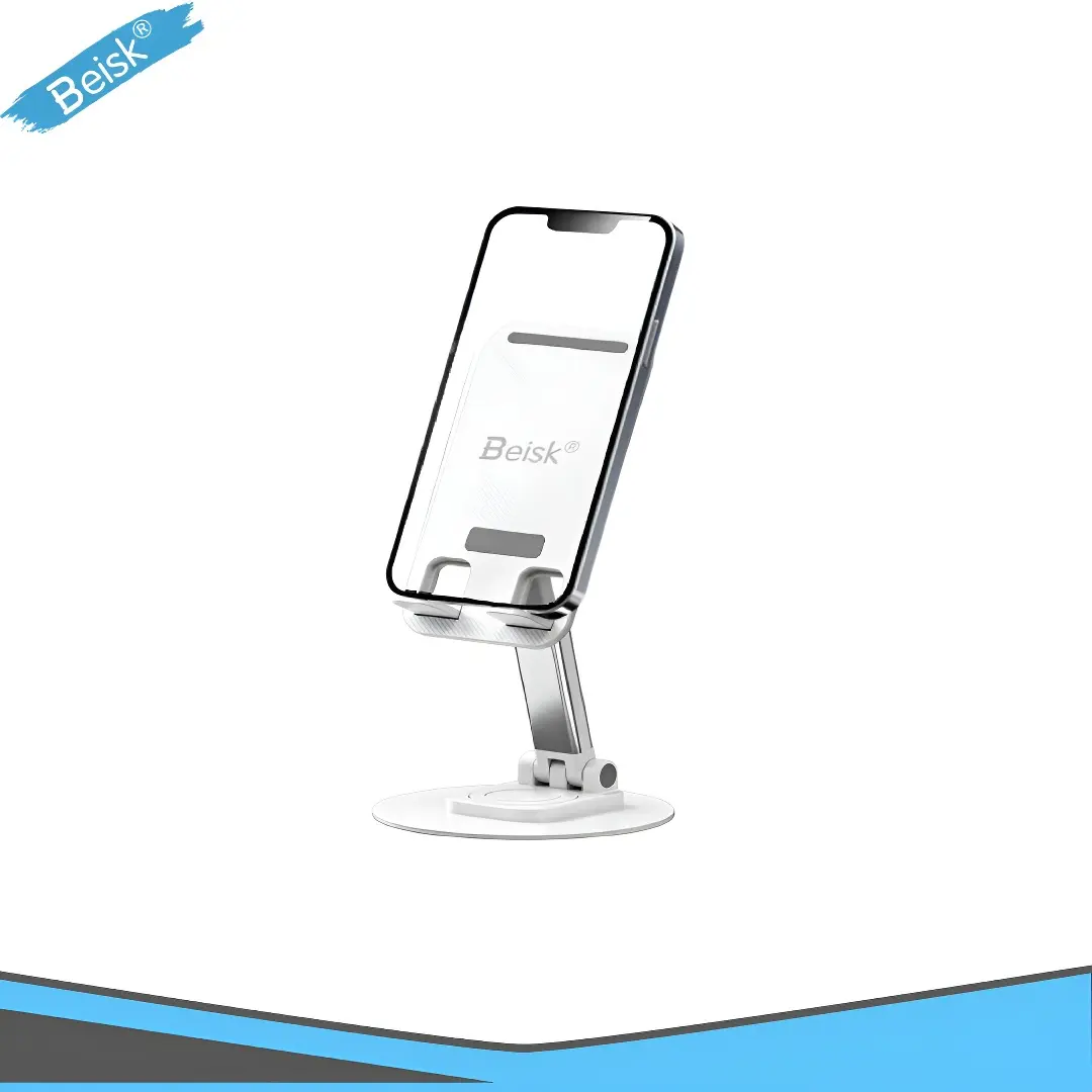 Ajuste De Múltiplos Ângulos Do Suporte Do Telefone E Do Tablet Dobrável Todo Branco, Dobrável E Portátil Anti Deslizante E Anti Queda Beisk