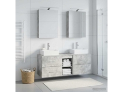Vidaxl Conjunto De Móveis Para Banheiro 5 Pcs Cinzento Cimento