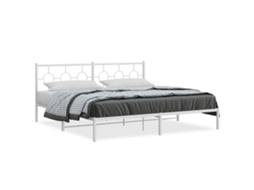 Bed Frame, Bed Frames Vidaxl Branco Aço (200 X 200 Cm)